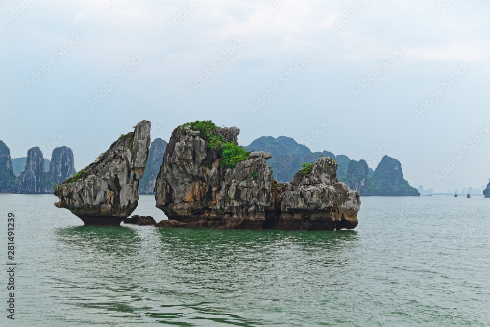 Hon Ga Choi Island (Cock and Hen Island) located in Halong bay, Vietnam