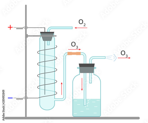 Vector illustration of an ozone generator equipment. Isolated on white