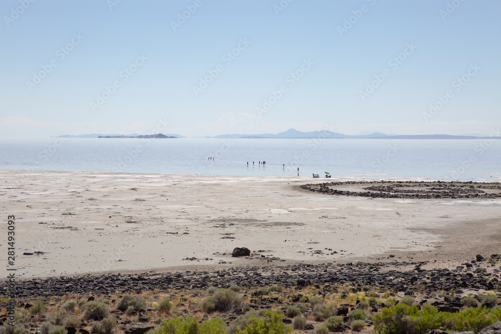 write on beach sand mineral mud salt lake city utah rich natural resources 