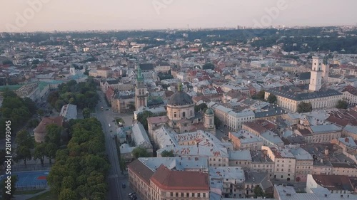 Wallpaper Mural Aerial City Lviv, Ukraine. European City. Popular areas of the city. Town Hall Torontodigital.ca