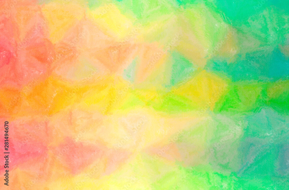 Abstract illustration of green, red, yellow Wax Crayon background