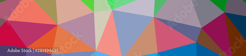 Illustration of abstract Blue, Orange, Pink, Red banner low poly background. Beautiful polygon design pattern.