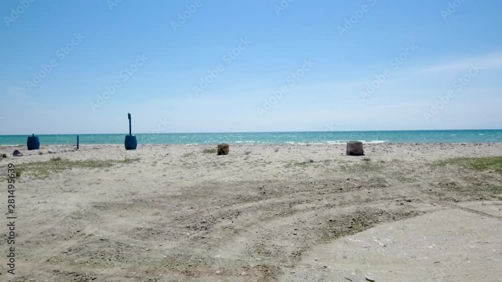 Beach with vehicle view, Nea Iraklia, Halkidiki Greece Beach with vehicle view, Nea Iraklia, Halkidiki Greece