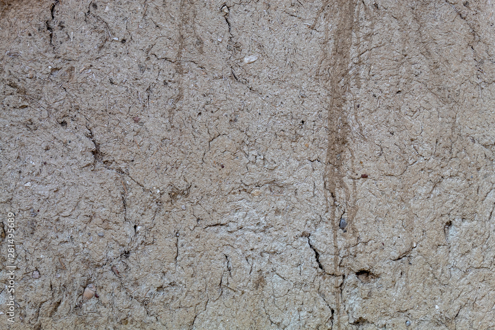 Old Weathered Cracked House of The Mud Wall Old Weathered Cracked House of The Mud Wall
