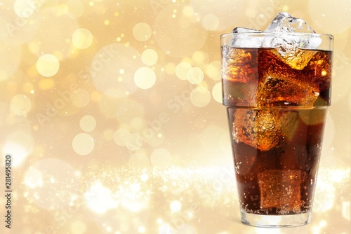 Фотография Glass of cocktail   with ice on   background