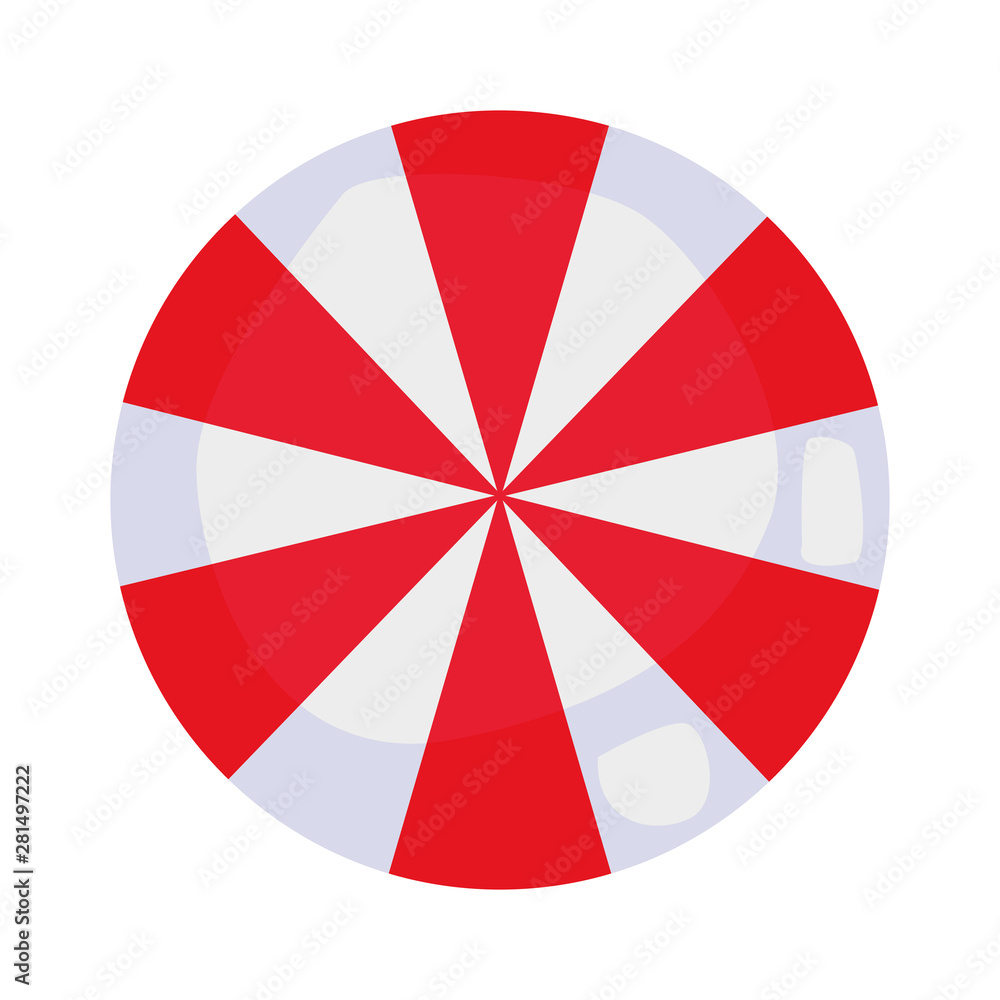 Obraz premium red and white umbrella top view