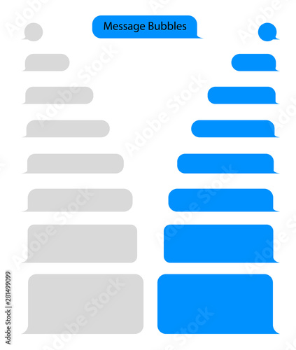 Message bubble chat for text, sms. Chat messenger at bubble form in flat style. Blank message for text for web, phone. vector illustration