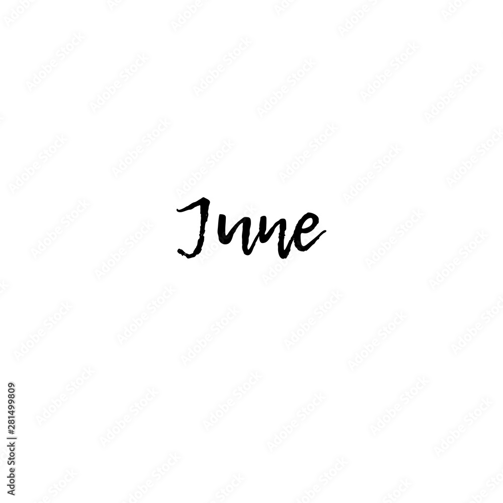 Word 'June' on a white background. Can be used for greeting cards, banner, poster etc. Word 'June' on a white background. Can be used for greeting cards, banner, poster etc.