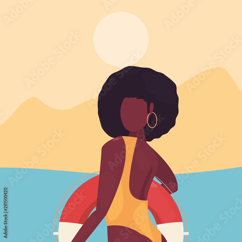 woman summer time vacations design © djvstock