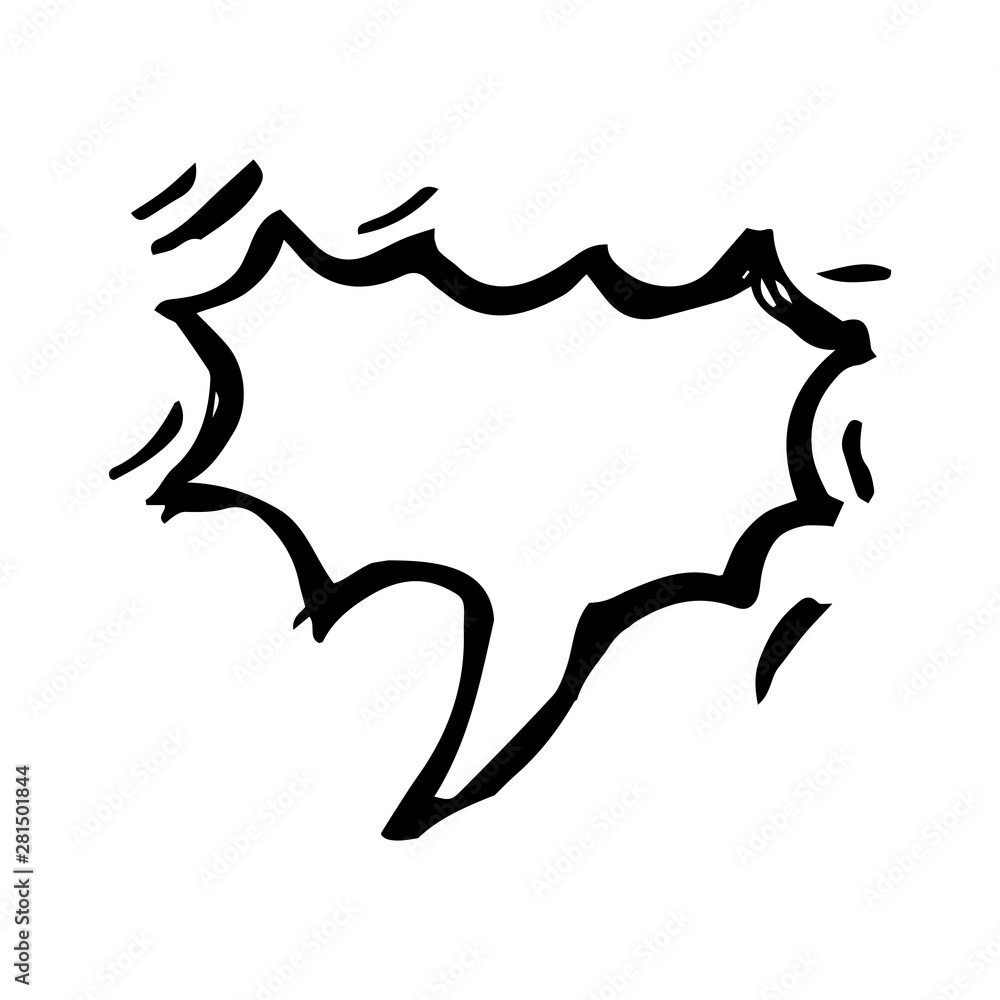Fototapeta premium Hand drawn blank Speech Bubble