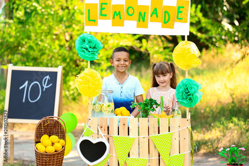 Cute little children at lem...