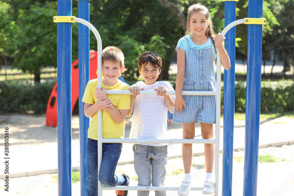 Obraz premium Cute little children on playground