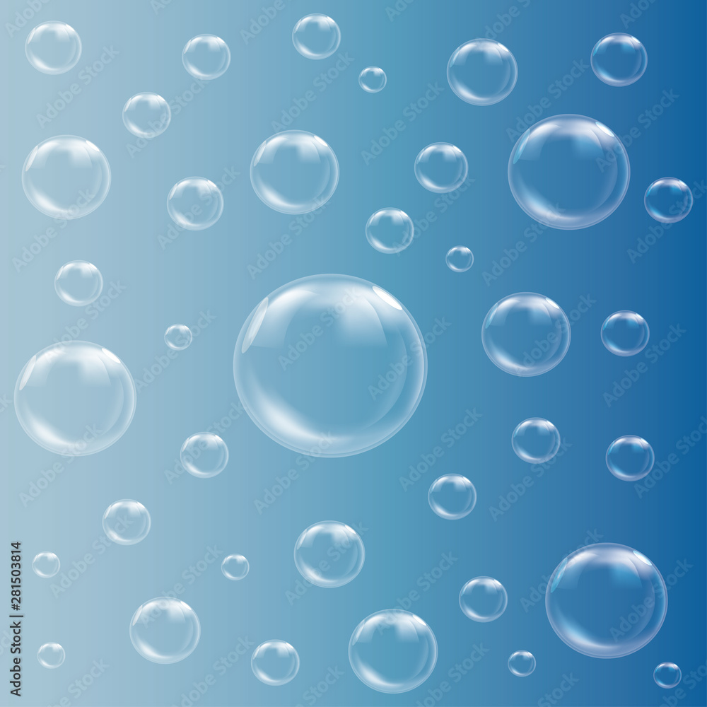 Blue abstract background with bubbles