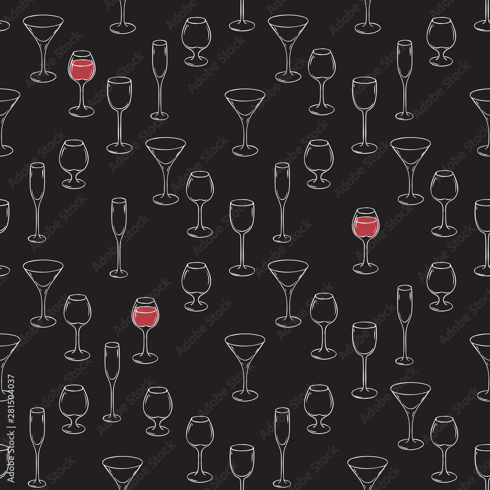 Stemware Seamless Pattern Stemware Seamless Pattern