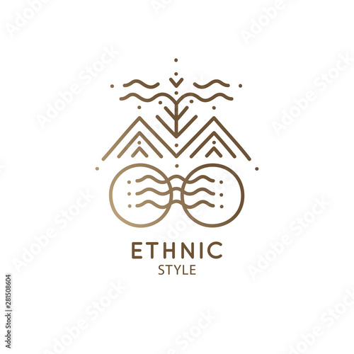 Abstract sacred symbol of nature logo of mountains
