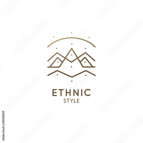 Abstract sacred symbol of mountain, pyramides logo photo