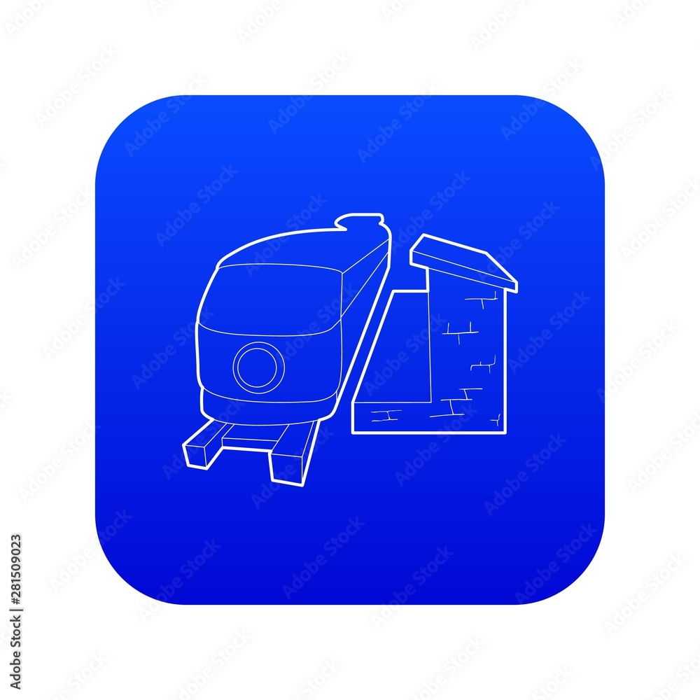 Train icon blue vector isolated on white background Train icon blue vector isolated on white background