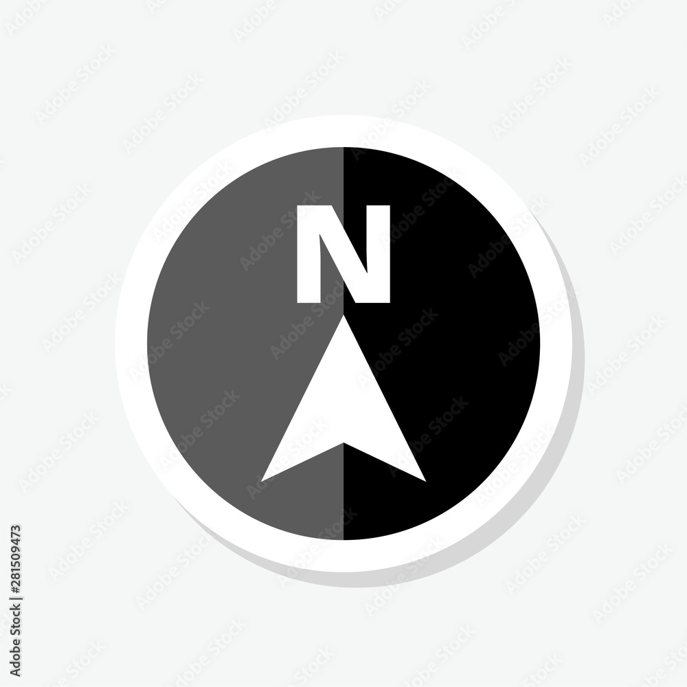 North arrow icon or N direction and navigation point symbol North arrow icon or N direction and navigation point symbol