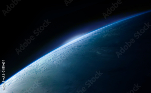 Fototapeta Naklejka Na Ścianę i Meble -  Planet Earth in dark outer space. Civilization. Elements of this image furnished by NASA