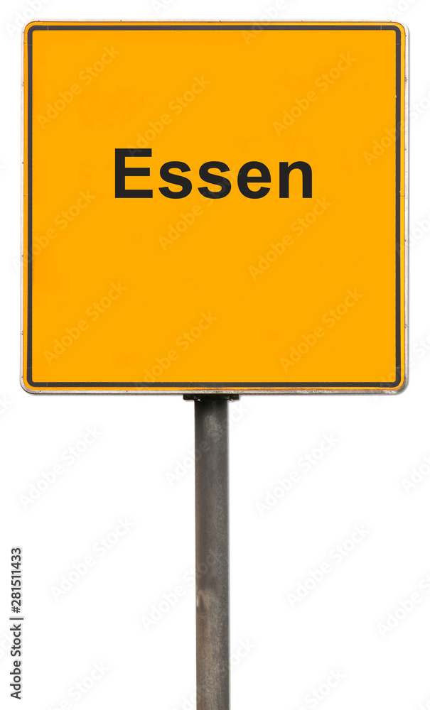 Road billboard. Essen. Industry City in Germany Road billboard. Essen. Industry City in Germany