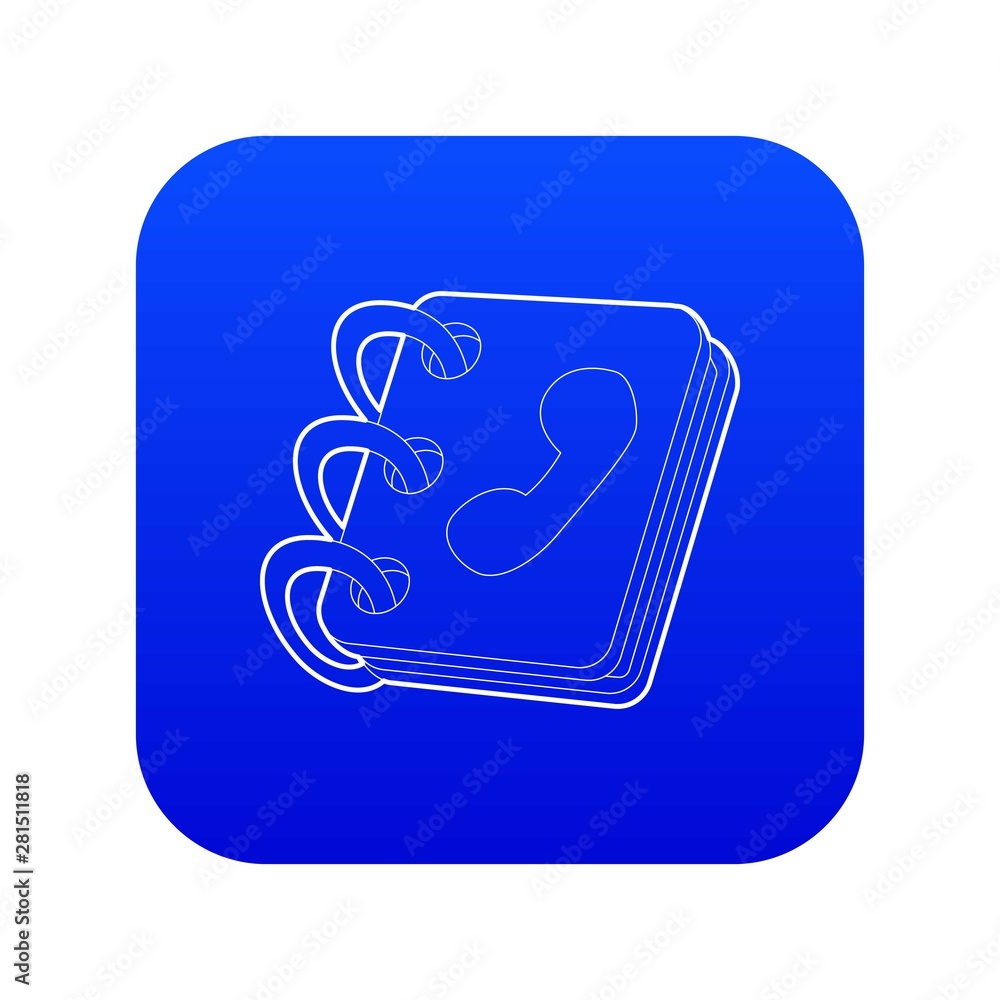Notebook icon blue vector isolated on white background Notebook icon blue vector isolated on white background