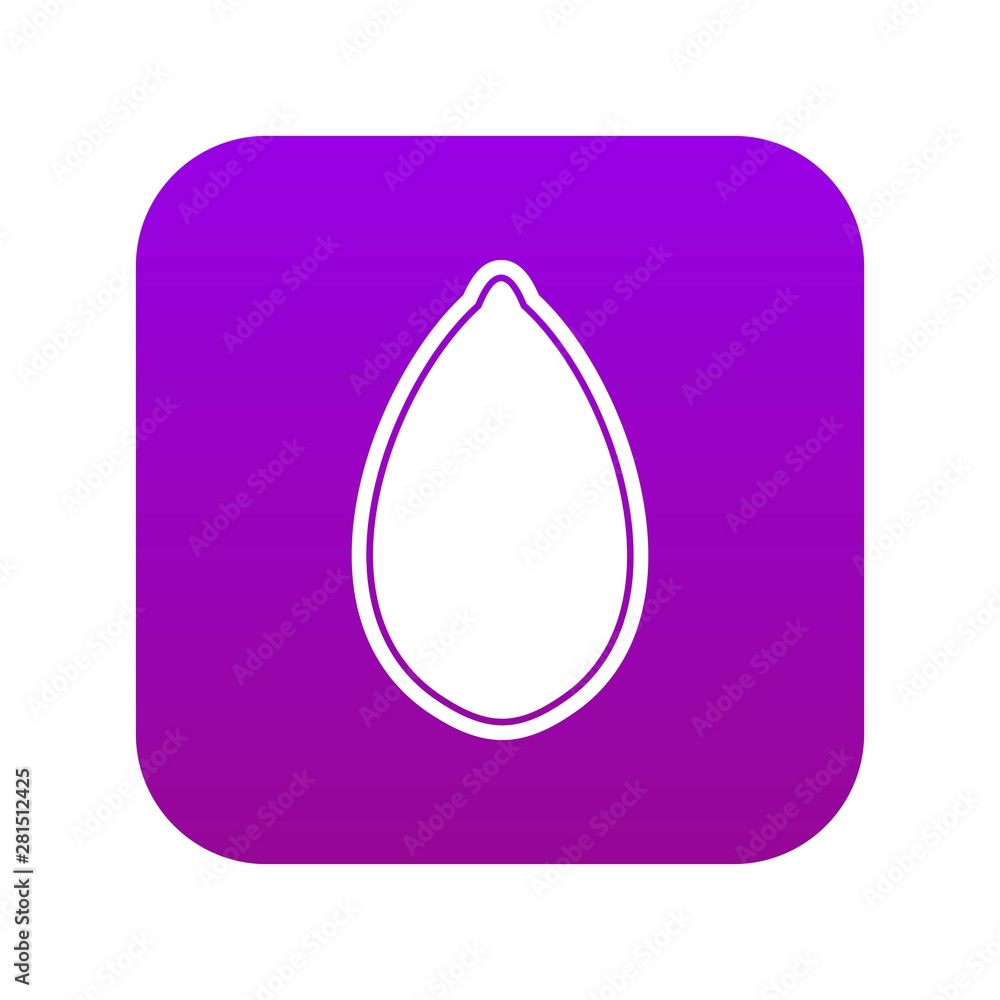 Pumpkin seed icon digital purple for any design isolated on white vector illustration Pumpkin seed icon digital purple for any design isolated on white vector illustration