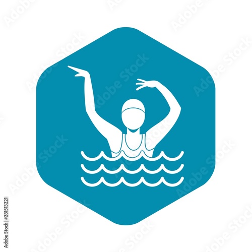 Swimmer in a swimming pool icon. Simple illustration of swimmer in a swimming pool vector icon for web