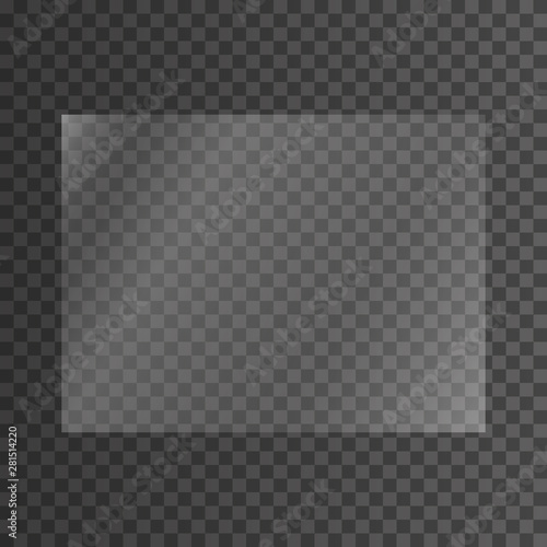 The texture of rectangle glass plate, mirror, windows. Light effect for a picture or a mirror. Beautiful realistic reflection. The interior of the house stock vector 