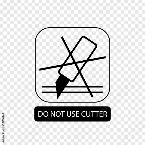 Do not use cutter sign. Flat packaging symbol. Mail box icon isolated on transparent background. Mail icon. Vector illustration