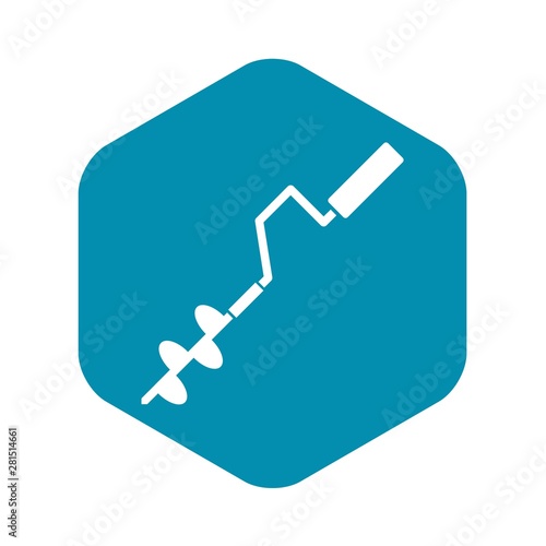 Hand operated ice auger icon. Simple illustration of hand operated ice auger vector icon for web