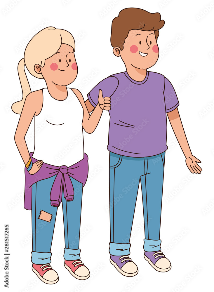 Teenagers friends smiling and having fun