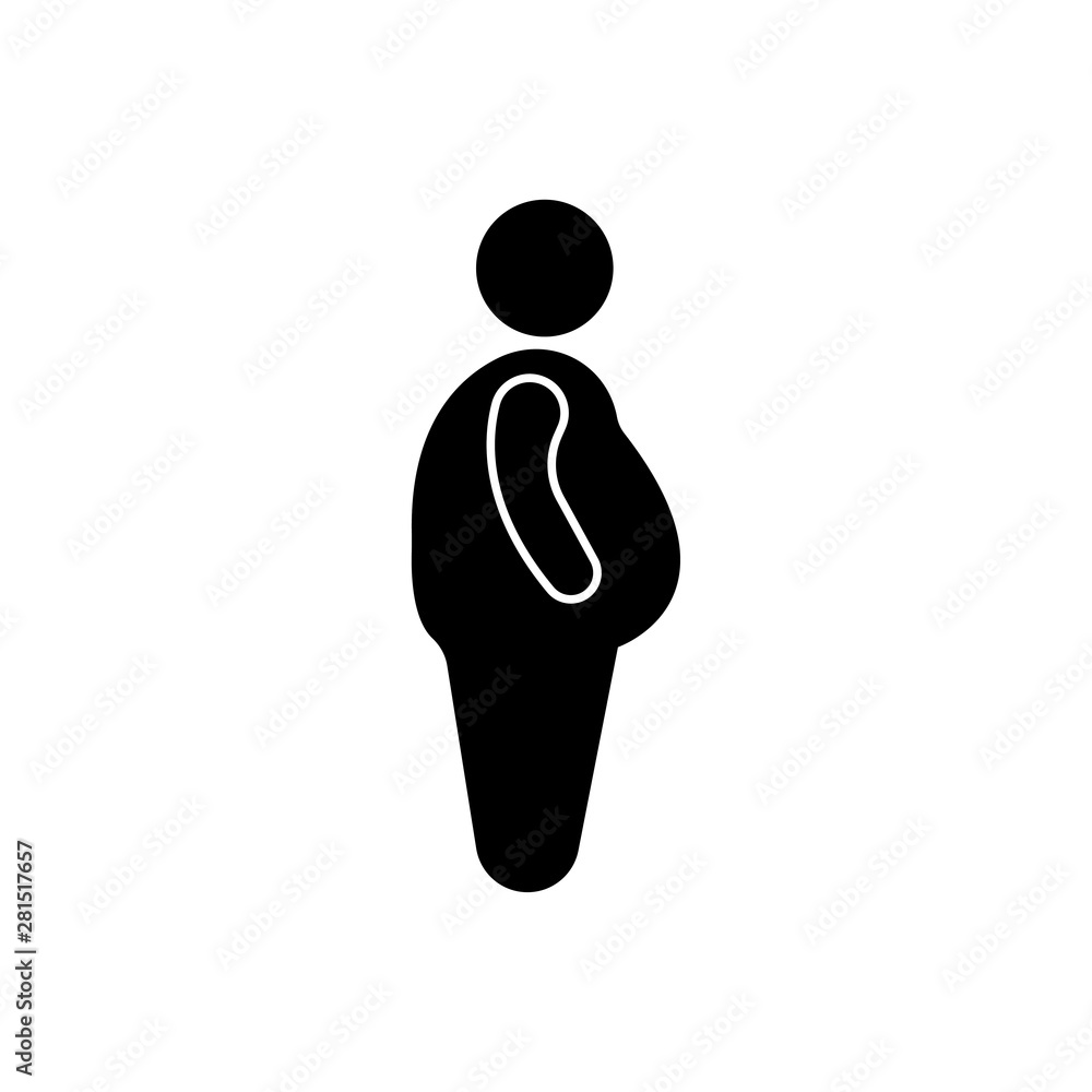 Overweight man icon illustration isolated vector sign symbol Overweight man icon illustration isolated vector sign symbol