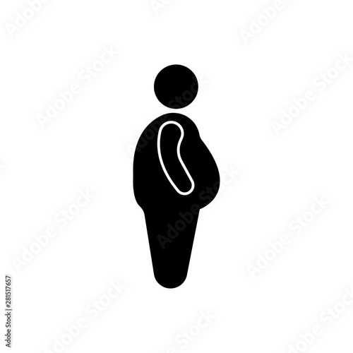 Overweight man icon illustration isolated vector sign symbol