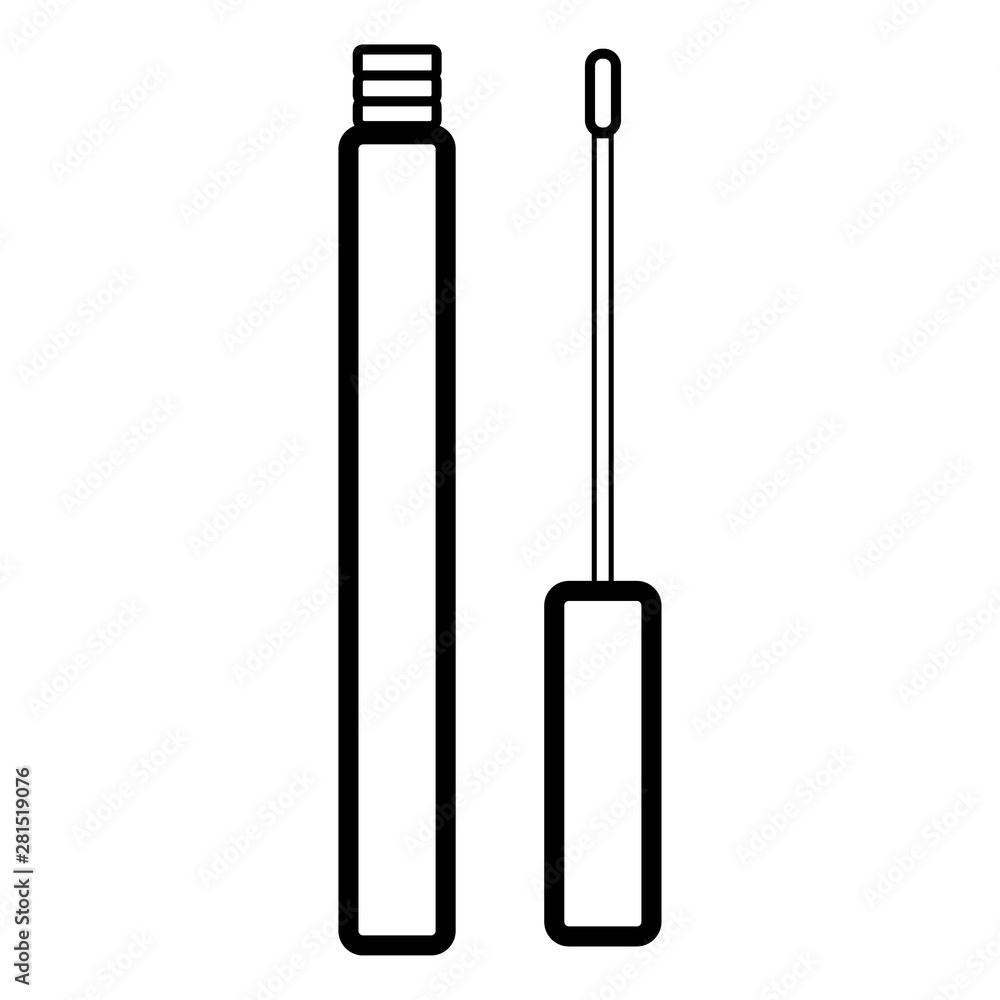 Black and white icon simple linear fashionable glamorous liquid lipstick, lipstick with a liquid texture, make-up mousse, cosmetic, lip gel, gloss. Vector illustration Black and white icon simple linear fashionable glamorous liquid lipstick, lipstick with a liquid texture, make-up mousse, cosmetic, lip gel, gloss. Vector illustration