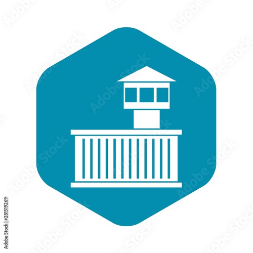 Prison tower icon. Simple illustration of prison tower vector icon for web