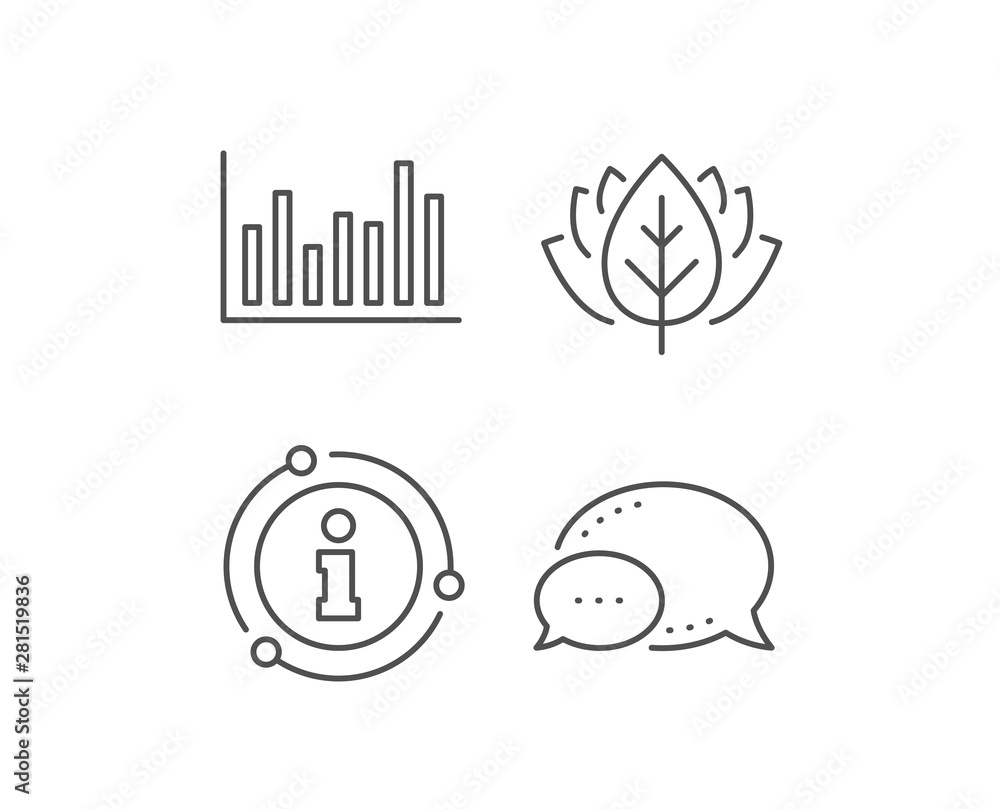 Column chart line icon. Chat bubble, info sign elements. Financial graph sign. Stock exchange symbol. Business investment. Linear bar diagram outline icon. Information bubble. Vector Column chart line icon. Chat bubble, info sign elements. Financial graph sign. Stock exchange symbol. Business investment. Linear bar diagram outline icon. Information bubble. Vector