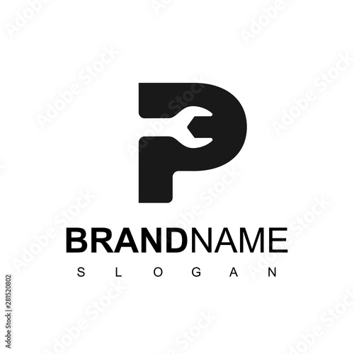 Letter P, Repair Logo Design Vector Template Isolated On White Background