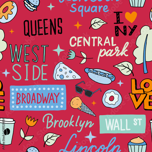 New York pattern seamless design graphic