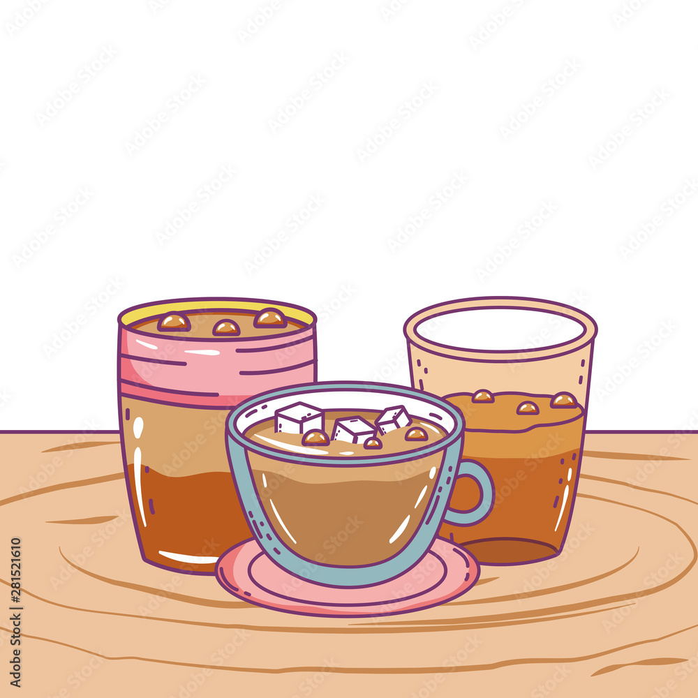 Obraz premium Isolated coffee mug and cup vector design