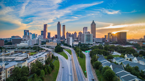 Fotografia Atlanta Georgia GA Downtown Skyline Aerial