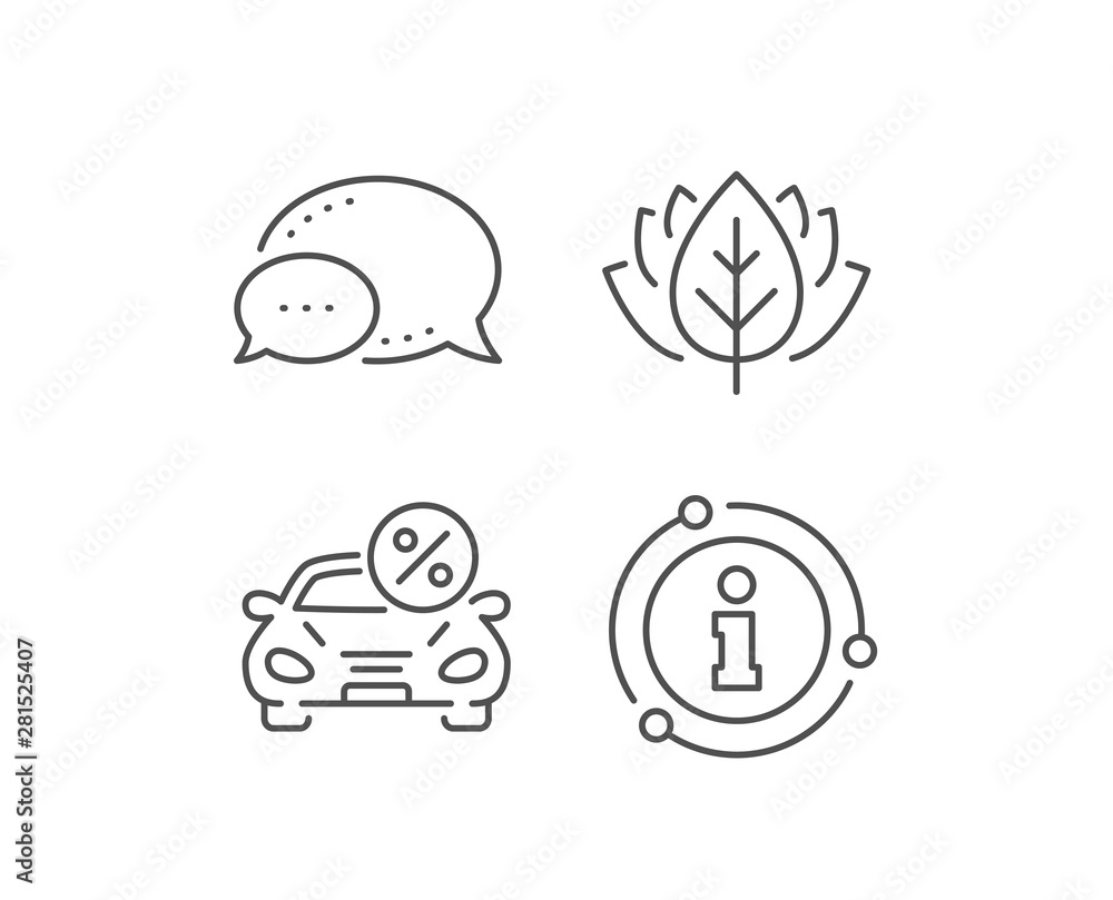 Car leasing percent line icon. Chat bubble, info sign elements. Transport loan sign. Credit percentage symbol. Linear car leasing outline icon. Information bubble. Vector Car leasing percent line icon. Chat bubble, info sign elements. Transport loan sign. Credit percentage symbol. Linear car leasing outline icon. Information bubble. Vector