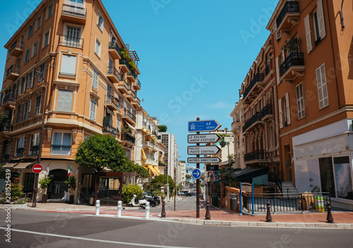 Monaco city streets in sunny Monte Carlo in the south of France in Europe © Vivid Cafe