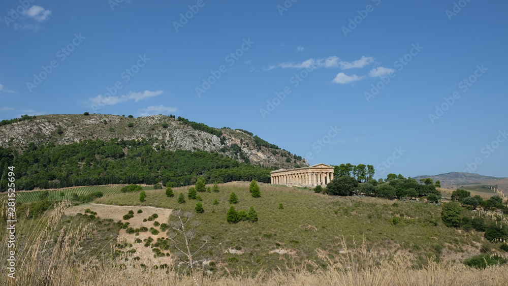 Segesta, Province of Trapani, Sicily. Segesta is one of the best preserved and beautiful of all the Greek archaeological sites in the Mediterranean. This is a doric temple, built before 430 BC.