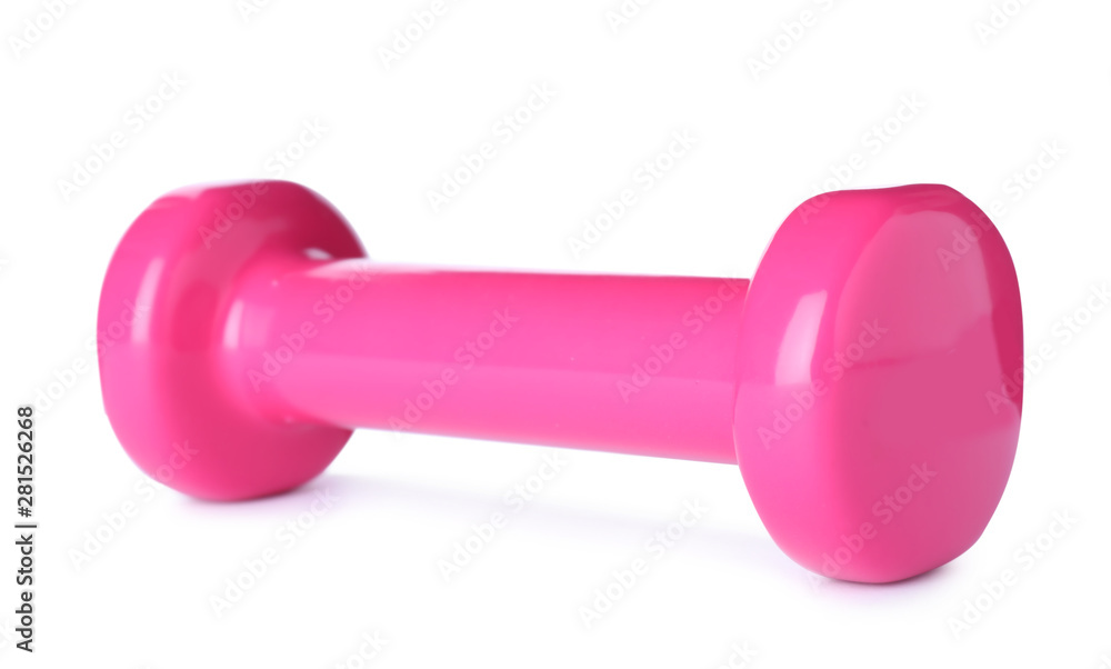 Color dumbbell on white background. Home fitness Color dumbbell on white background. Home fitness