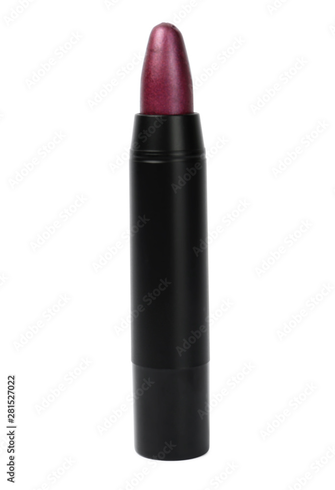 Colorful lipstick in black tube isolated on white Colorful lipstick in black tube isolated on white