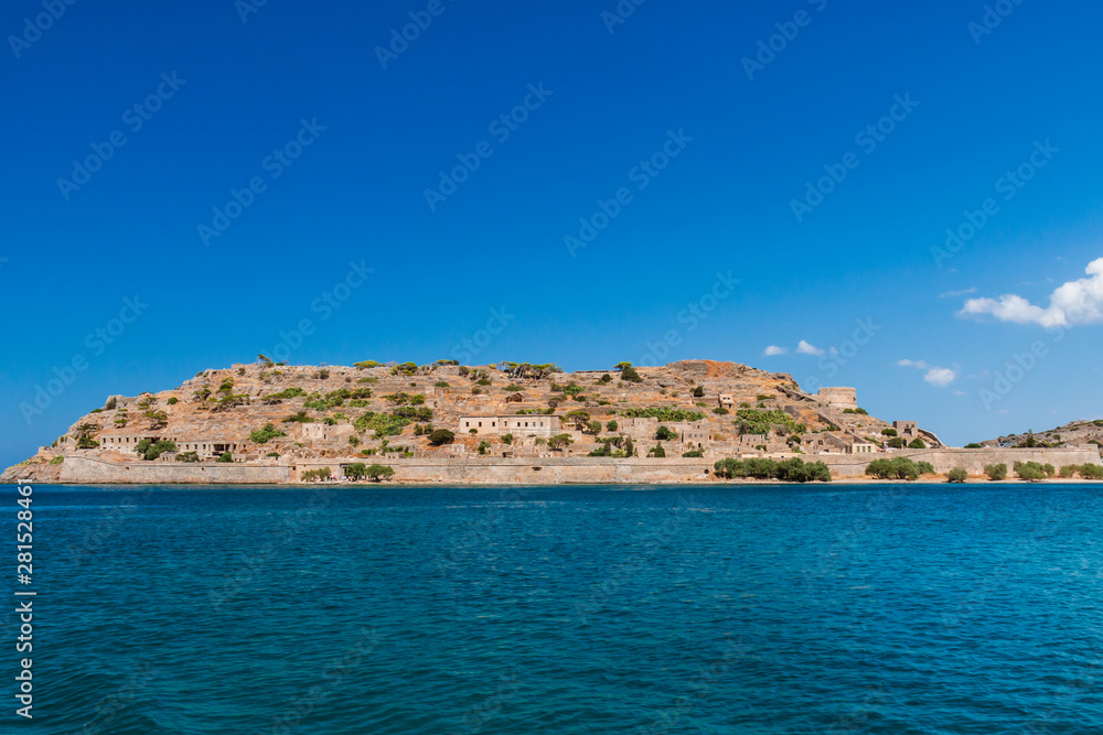 The ancient Venetian fortress on the island of Spinalonga on the Greek island of Crete