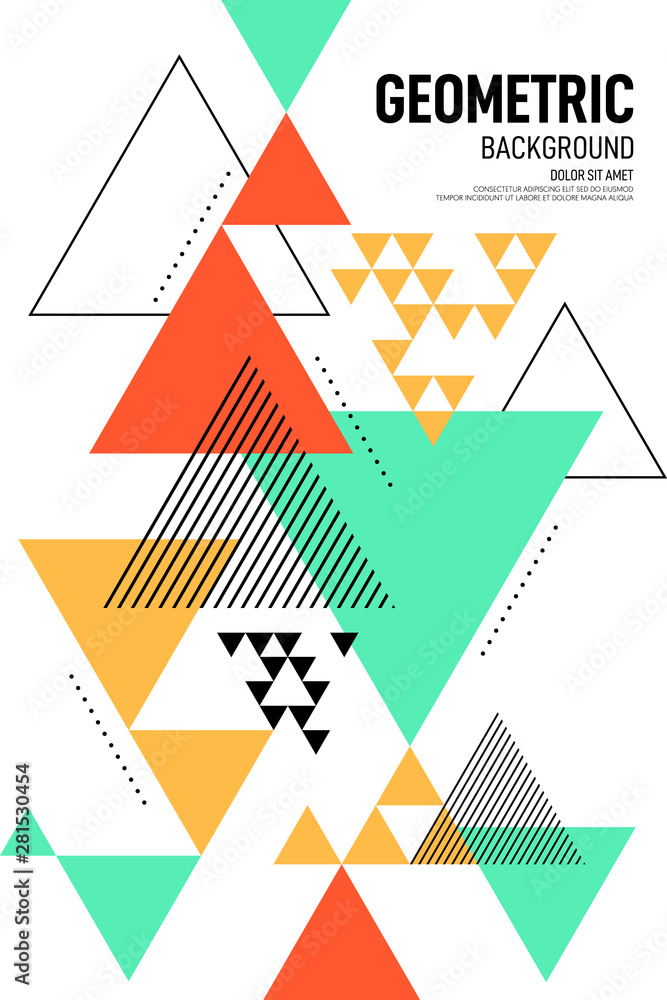 Naklejka Abstract geometric shape layout poster design template background
