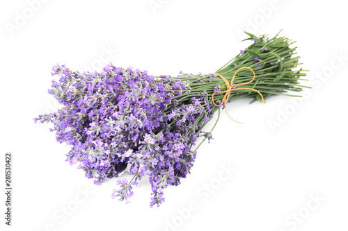 Fototapeta Naklejka Na Ścianę i Meble -  Beautiful tender lavender flowers on white background