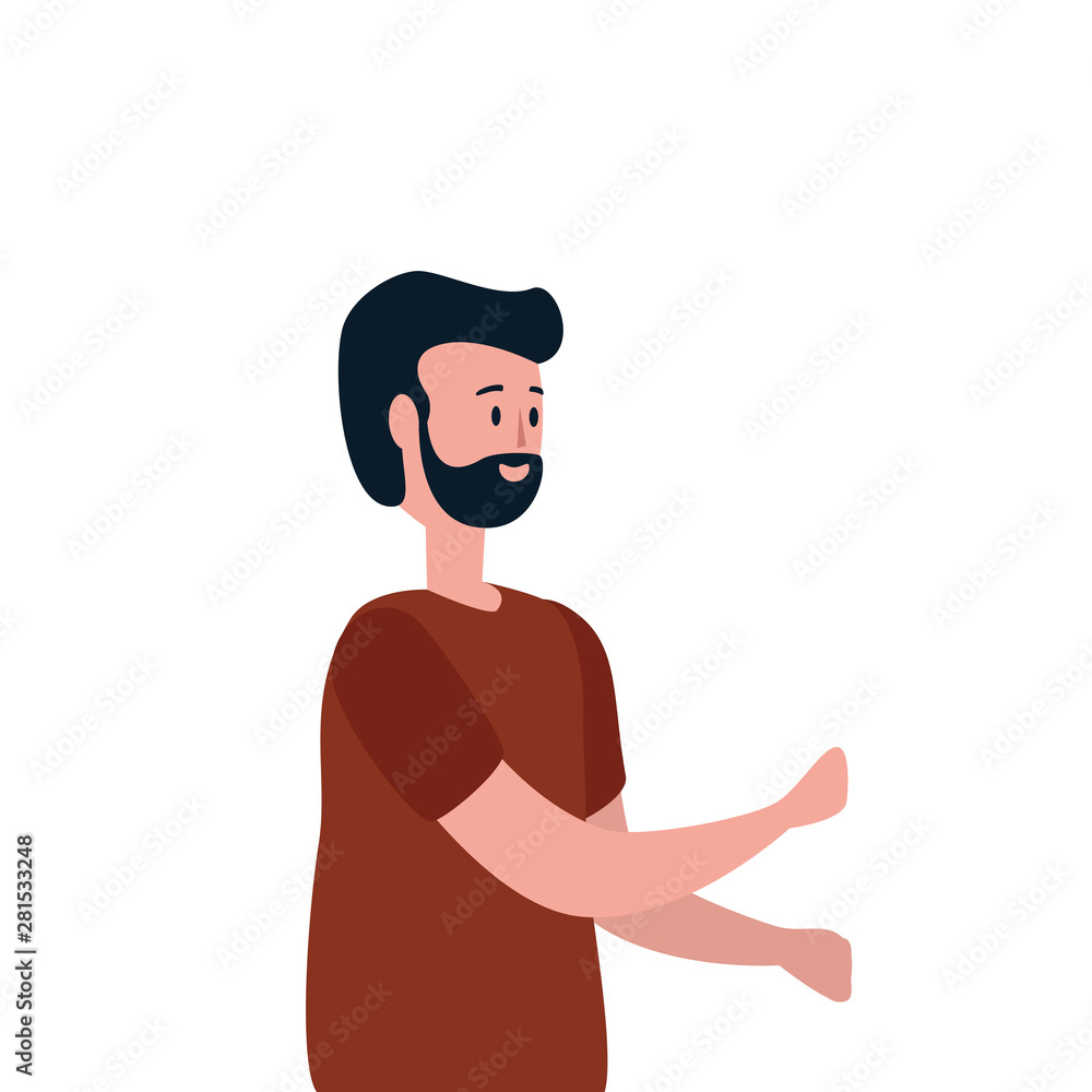 young man with beard avatar character