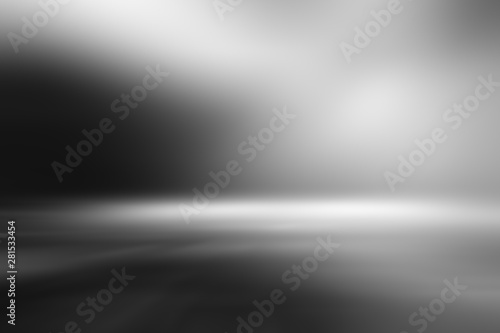 Fotobehang perspective floor backdrop black room studio with gray gradient spotlight backdr